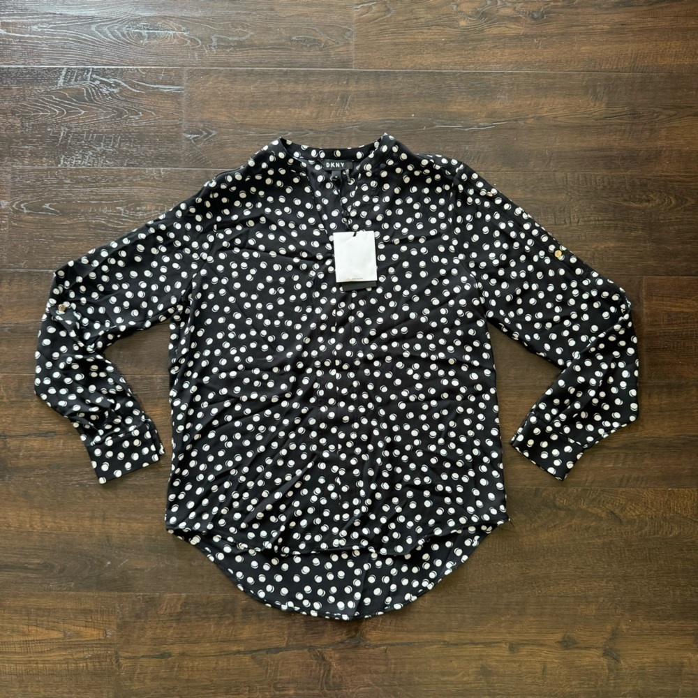 DKNY Dark Arts Long Sleeve Top Size XS Women